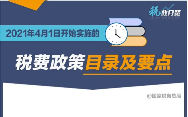 減稅！2021年4月1日開始實(shí)施的稅費(fèi)政策